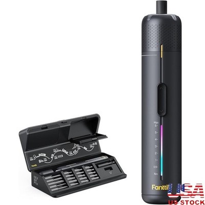 Electric Screwdriver 250RPM 6Nm Torque Rechargeable LED Light 20Bits Case New