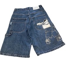 South Pole Vtg Y2K Blue Denim Baggy B-boy Jeans Shorts Jorts Hip Hop Sz 30