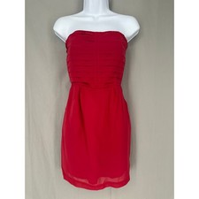 Y2K Vintage Dress Womens 4 Red Strapless Mini Party Event Homecoming 90s