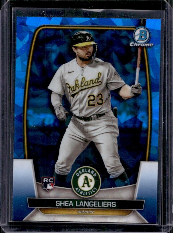 2023 Bowman Chrome Sapphire Shea Langeliers RC Rookie #95 Athletics