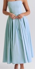 new price -house of cb - Audrey Tuscan blue strapless midi sundress with tag