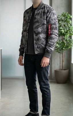 Alpha Industries MA-1 TT Jacke, Größe M, Herren, Grey Camo