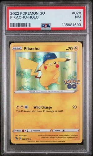 2022 POKEMON GO #028 PIKACHU-HOLO PSA 7