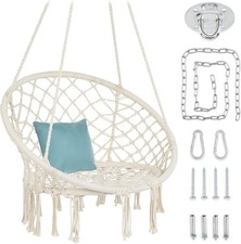 Products Macram  Hanging Chair, Handwoven Cotton Hammock Swing for Indoor