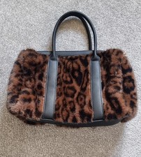 Womens Leopard Print Faux Fur Bag. Fantastic Condition