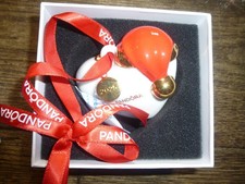 New Pandora 2025 White Heart & Santa Hat Christmas Tree Ornament Ltd Edition 