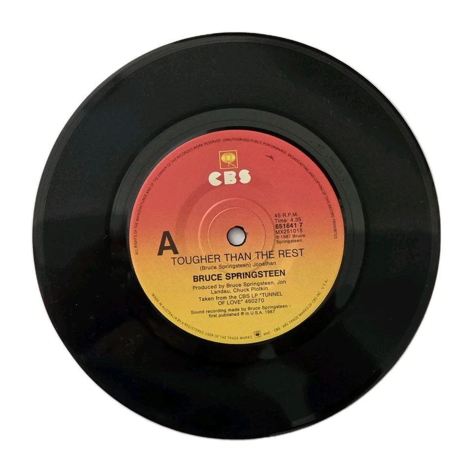 BRUCE SPRINGSTEEN "Tougher Than The Rest" 1988 AUSSIE PIC SLEEVE 7" VINYL SINGLE - Image 2 of 3