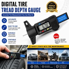Digital Tyre Depth Gauge Tread Checker LCD Mini Tool For Motorbike Car Van