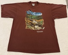VTG Alore Seven Falls Colorado T-Shirt Adult 2XL Brown Graphic Print Made in USA