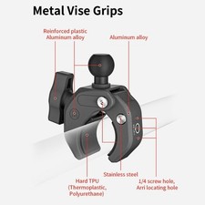 Quick Release Aluminum Bike Camera Mount Super Clamp Stabilizers For Camera