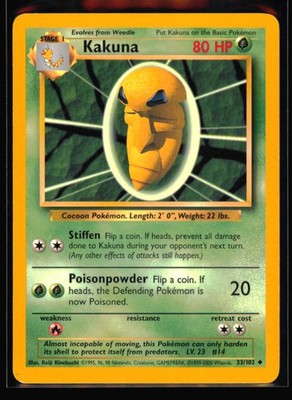 Kakuna Uncommon Base Set 033/102 LP