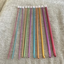 Coopay Tunisian Crochet Hook Set Assorted Colors Metal Set of 10