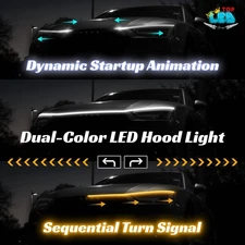 Start Scan Dynamic Dual Color LED DRL Hood Light Strip Daytime Running Light
