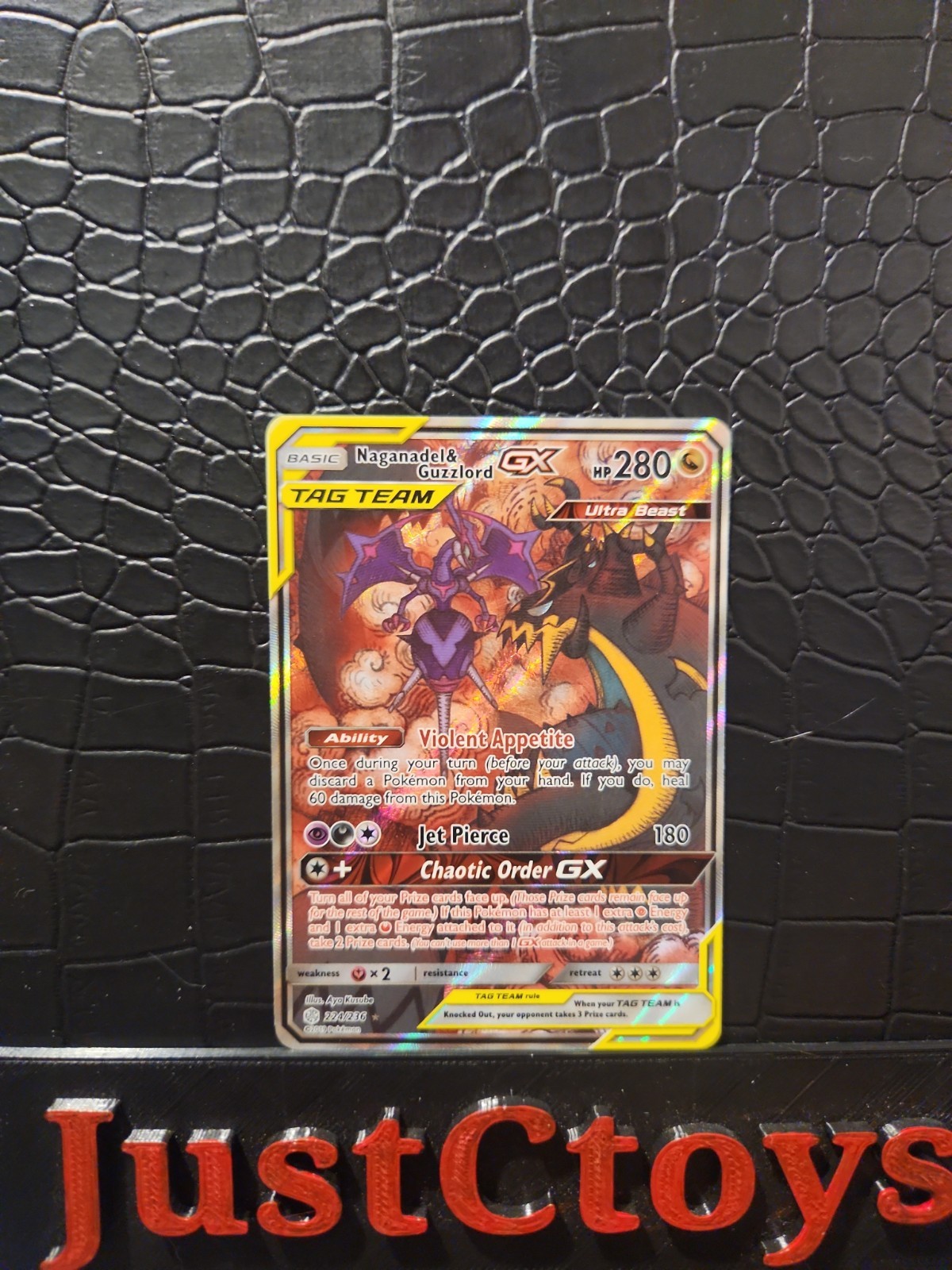 Naganadel & Guzzlord GX (Alternate Full Art) 224/236 Sm-Cosmic Eclipse Holo