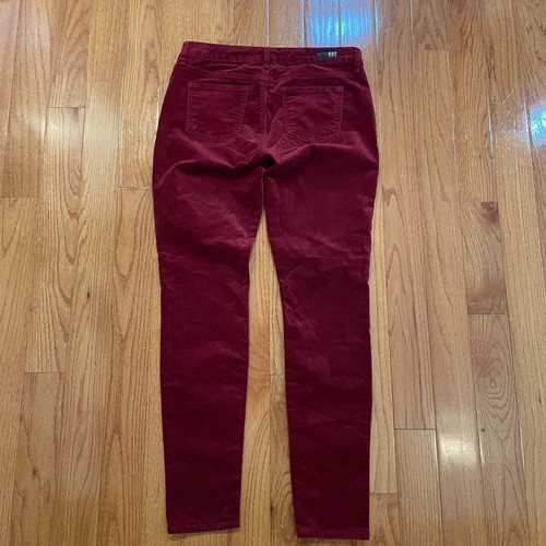 KUT from the Kloth Mia Toothpick Skinny Corduroy Pants Women Burgundy Size 10 - Picture 7 of 8