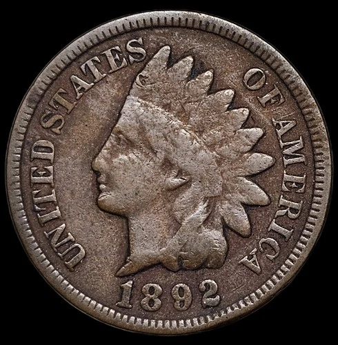 1892 INDIAN CENT GOOD+, BN FREE USA SHIPPING