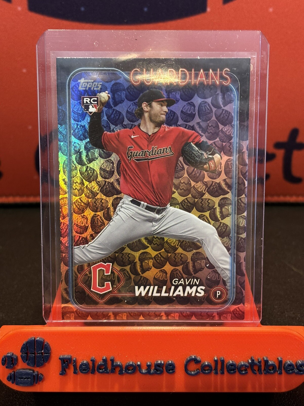 2024 Topps Series 1 Gavin Williams #242 Easter Egg Holiday Foil SP Guardians RC