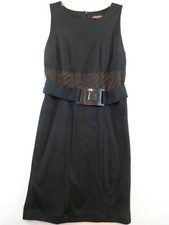Adrienne Vittadini Dress Women's 10 Brown Black Animal Print Sleeveless Shift