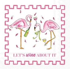Boston International - 3-Ply 5" Cocktail Napkins - Wine About It