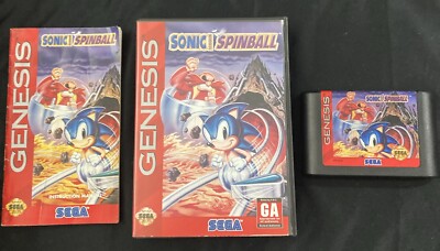Sonic Spinball (Sega Genesis, 1993) Authentic Complete CIB with Manual - Tested