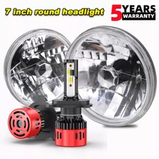 Pair 7inch Round Led Headlights Halo Angle Eyes For Jeep Wrangler Jk Lj Tj Cj