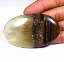 Cabochon bio préhnite jaune marron naturel 170 cts pierre précieuse ovale en ...
