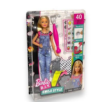 Emoji Barbie D.I.Y. Style 2016 Fashions Blonde Denim Overalls Mattel Doll DYN93