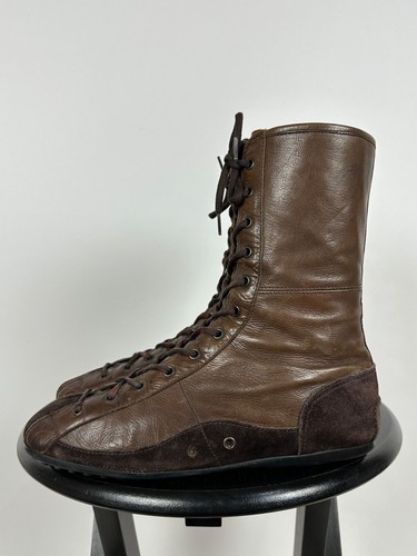 Women's Prada Leather Car Shoes High Top Sneakers Driving Boots Size 38.5 EUR - Picture 4 of 24