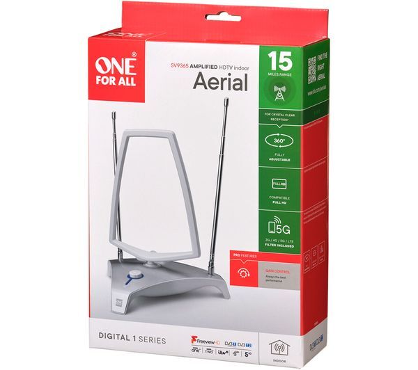 One For All - HD Amplified Indoor TV Aerial - SV9365 5G Full HD