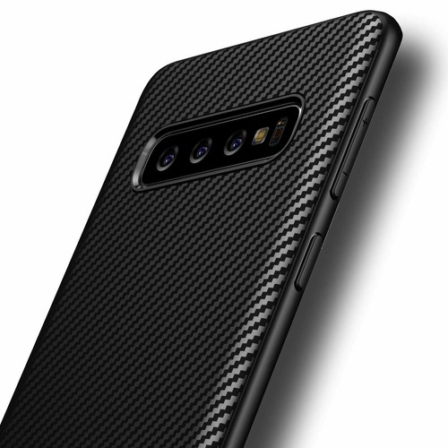 Hülle für Samsung Galaxy S10 Plus Schutzhülle Silikon Case Schwarz Carbon Optik - Bild 1 von 9