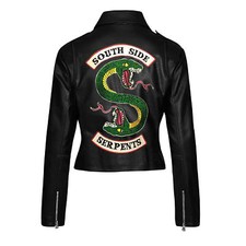 Riverdale Southside Serpents Jughead Jones Women's Real Leather Biker Jacket