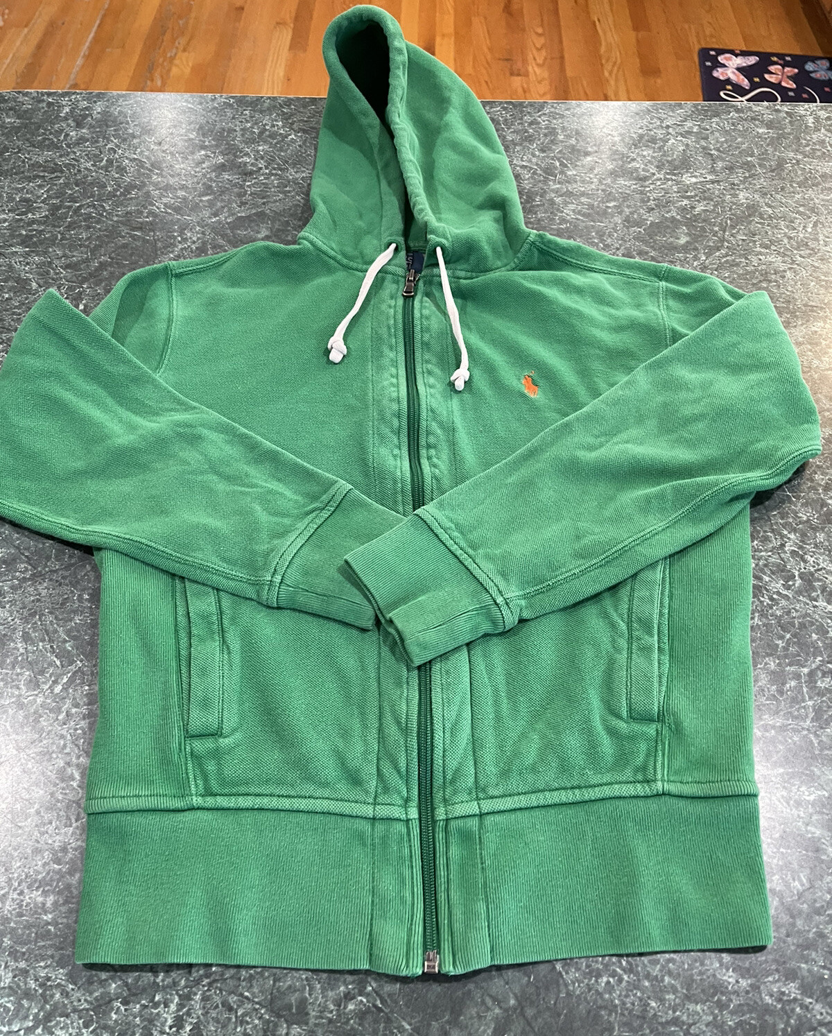 Polo Ralph Lauren Green u0026amp; Orange Full Zip Sweatshirt Hoodie Size Small  | eBay