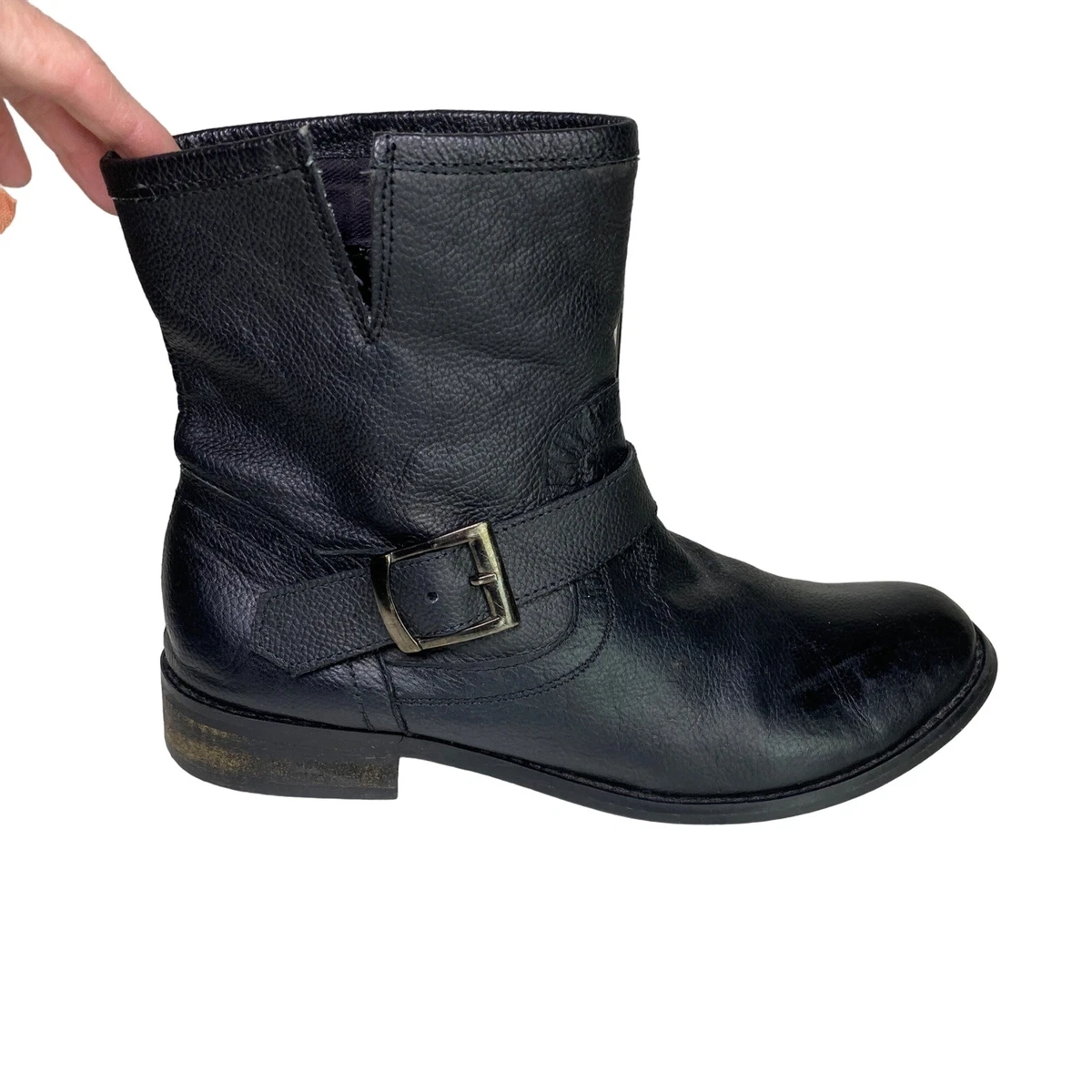 Mia black Booties soft Leather ankle boots zipper low heel