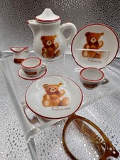 1987 Margarete Steiff Porcelain Miniature Tea Set 8 Pieces Paint is Excellent