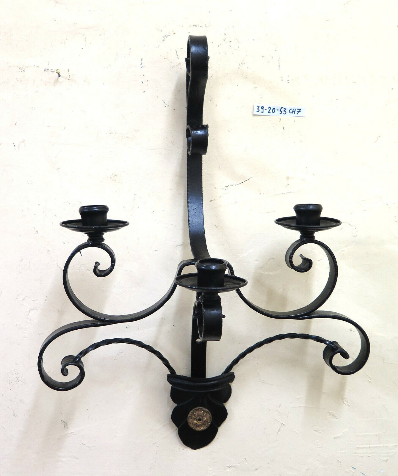Wall Wrought Iron Forged by Hand Vintage Lamp Wall Chandelier CH7