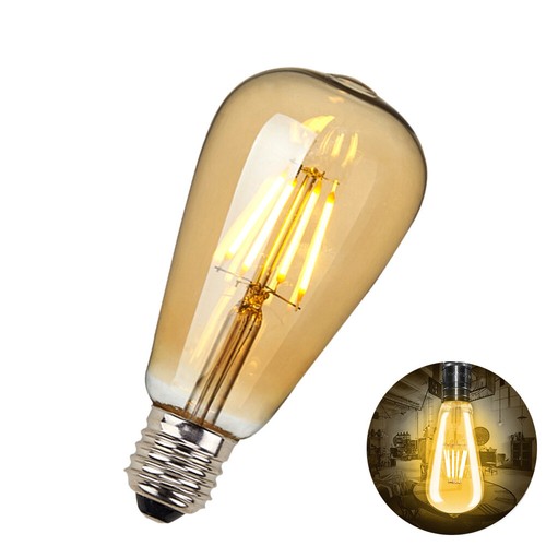 Bombilla Vintage Ámbar E27/B22/E14 Industrial Retro Estilo Edison Lámpara Bombilla LED - Imagen 4 de 20