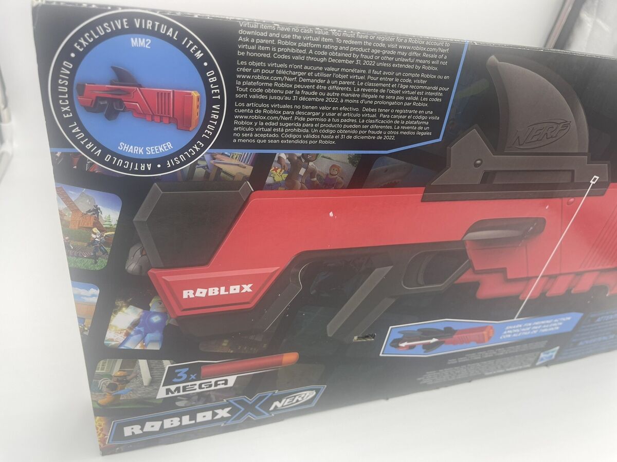 Brand New Hasbro Nerf Mega Roblox MM2 Shark Seeker With In Game Digital Code  195166124346