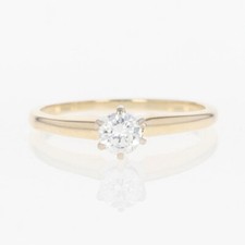 .23ct Round Cut Diamond Solitaire Engagement Ring 14k Yellow Gold Size 6