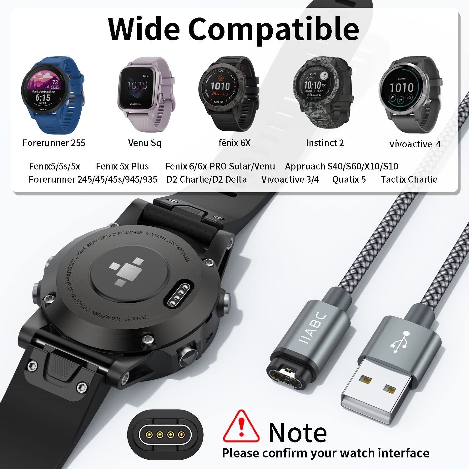 Compatible for Garmin Watch Charger Cable (2 Pack) eBay