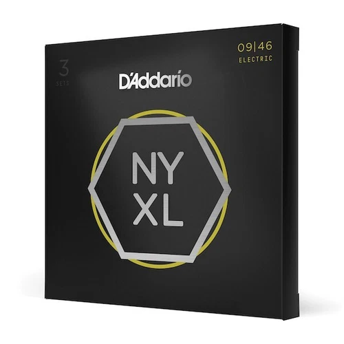 Three sets of D'Addario NYXL0946 Electric Guitar Strings;  (3-Pack) gauges 9-46