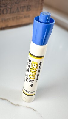 Vintage Sanford EXPO Broad Dry Erase Marker Blue Strong Odor Smells Works Tested