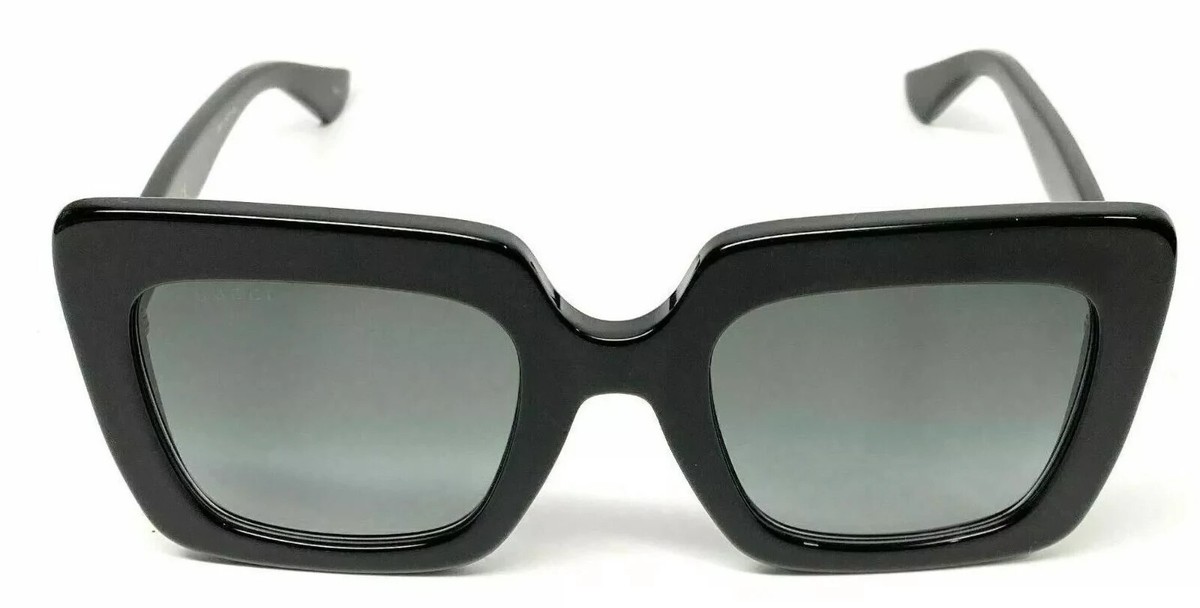 GUCCI GG0328S 001 Sunglasses Square Black Grey Gradient Oversized Women's  Italy