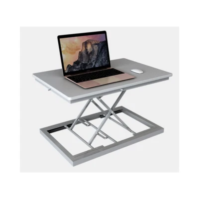DESK PROSPERITY Adjustable Height Sit Stand Gray Ergonomic Desk Monitor Riser Converter