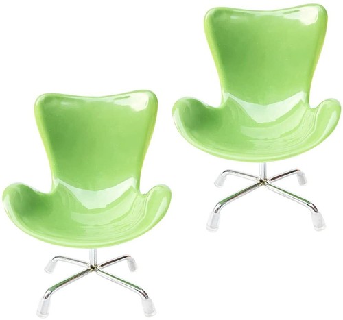 2PC Dollhouse Miniature 1/6 Scale Furniture Chair Back Swivel Action Figure - Picture 3 of 4