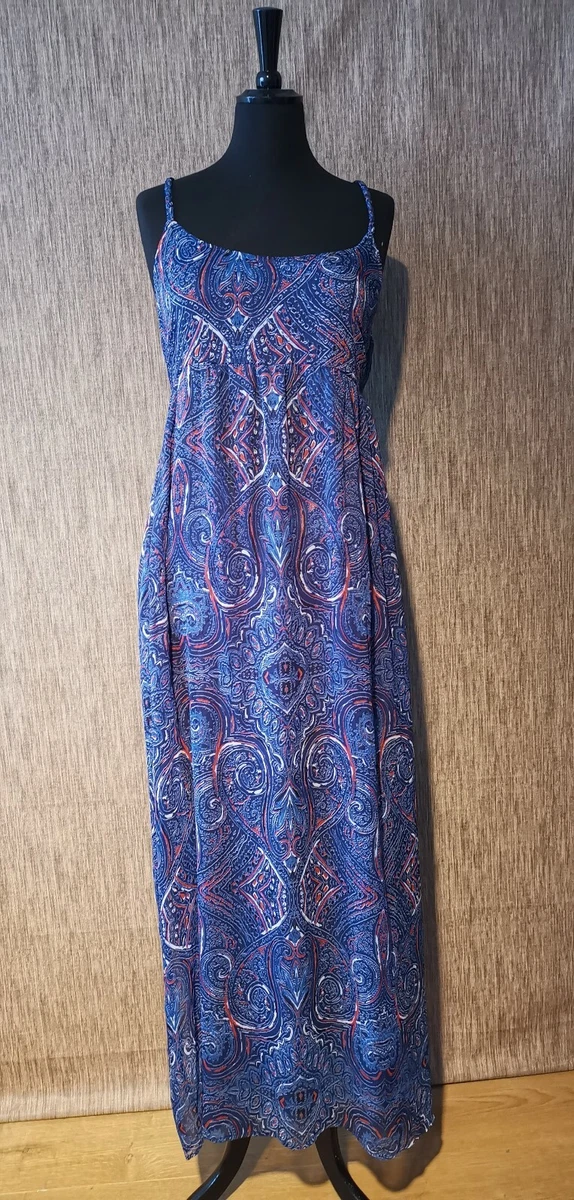 George ladies long navy blue maxi dress summer sleeveless strappy size 12