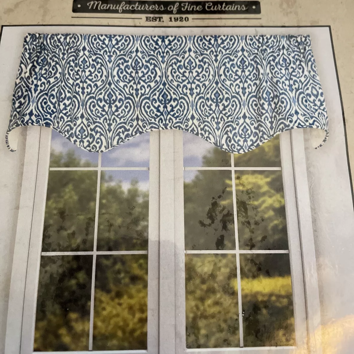 Ellis Curtain Scallop Valance Blue SRI Lanka 50 x 15 New eBay