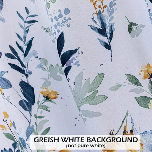 MYSKY HOME Floral 52"W x 84"L (2 件装),A-黄色和灰色 — 第 3/4 张图片