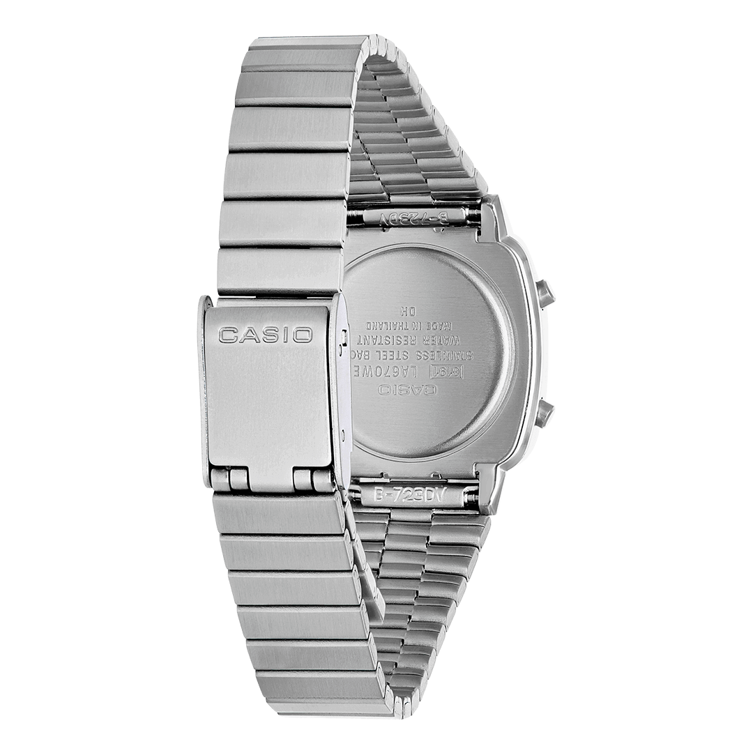 Casio LA670WEA-7EF Women's Digital Watch Stainless Steel Band, Classic  Silver