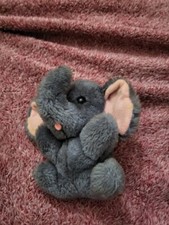 Vintqge 1975 R Dakin Co Blue Elephant Plush 1975 Korea 6" Stuffed Animal