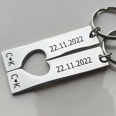 MARKENLOS Partner Schlüsselanhänger - Personalisierte Anhänger mit Gravur zum Valentinstag